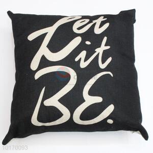 Black letter pattern cushion cover with single-side printing