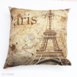 Eiffel pattern cushion cover with single-side printing