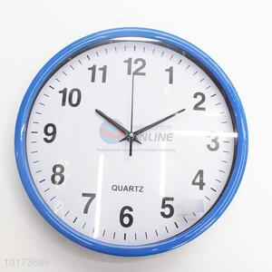 Best Selling Cheap Blue Round Shaped Modern Glass&Plastic Wall Clock