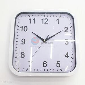 Cheap Price Gift Promotion Decorative White Square Shaped Glass&Plastic Wall Clock