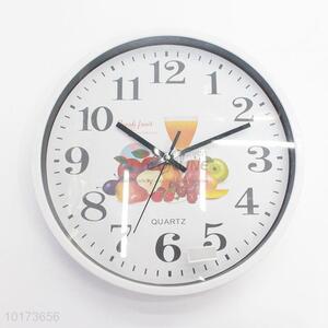 Fashion Home Decoration Promotional White Round Shaped Wall Clock