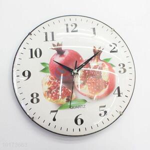 Wholesale Cheap Promotional Pomegranate Printed Round Shaped Wall Clock