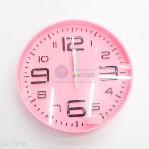 Factory Direct Fashion Modern Pink Glass&Plastic Wall Clock