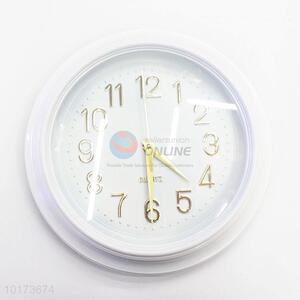 Hot Selling Exquisite Products White Round Shaped Glass&Plastic Wall Clock