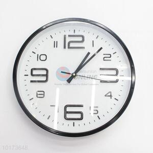 Home Decoration Black Round Shaped Glass&Plastic Big Numbers Wall Clock
