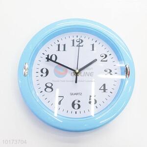High Quality Modern Design Blue Round Shaped Glass&Plastic Wall Clock