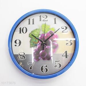 Cheap Promotional Grapes Printed Glass&Plastic Wall Clock