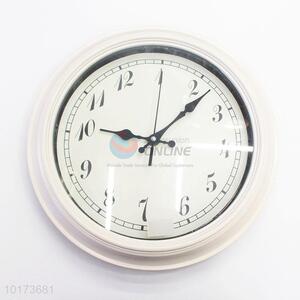 Factory Direct Sale White Round Shaped Glass&Plastic Wall Clock