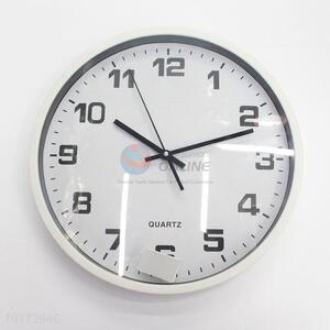 Factory Direct High Quality White Color Round Shaped Glass&Plastic Wall Clock