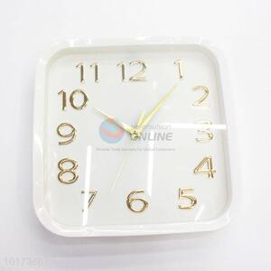 Wholesale Cheap Promotional White Square Shaped Glass&Plastic Wall Clock