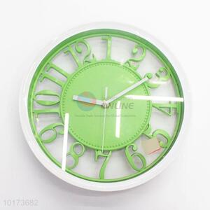 Home Decoration Green Hollow-Out Glass&Plastic Wall Clock