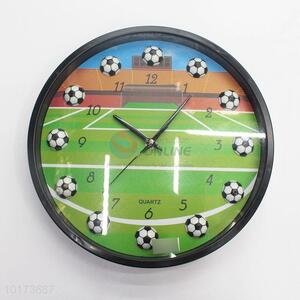Modern Fashion Football Printed Glass&Plastic Wall Clock