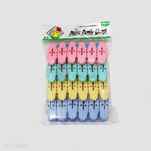 New Arrival Plastic Clothes Pegs, Spring clips, 24Pieces/Bag