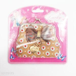Fancy designed cheap price bow decoration women coin purse