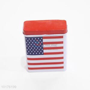 American flag printed metal cigarette case