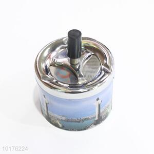 Delicate designed metal ashtray jar