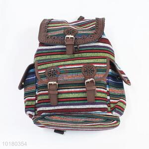 Latest Design National Style Durable Canvas Student Backpack