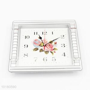 Hot Sale Square Shaped Plastic Wall Clock for Room Decoration