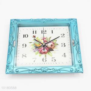Promotional New Design Flower Pattern Plastic Wall Clock for Room Decoration