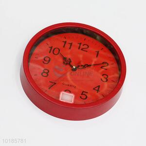 Wholesale Red Quarz Round Shape Wall Clock For Decoration