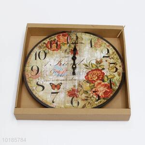 Promotional Newest Quarz Round Shape Printed Wall Clock
