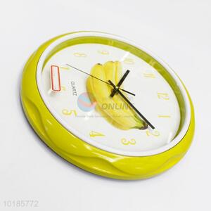 Factory Direct Fruit Printed Plastic Quartz Wall Clock