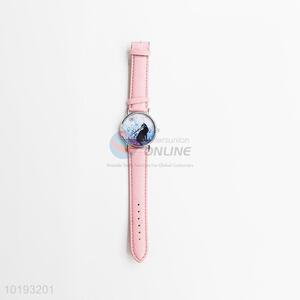Hot sale printed pu belt female wrist watch