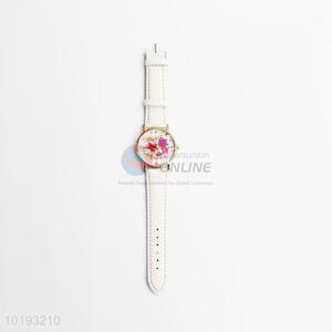 Cheapest gift watch white pu strap jewelry watch