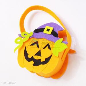 China Factory Pumokin Shape Kids Halloween Felt Handbags for Candy