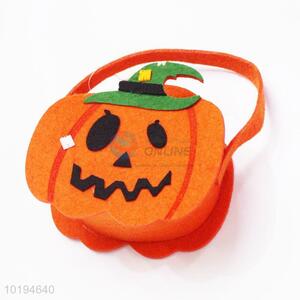 Promotional Pumpkin Shaped Kids Halloween Felt Handbags for Candy