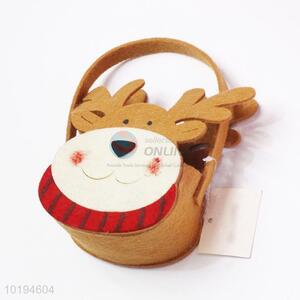 Hot Sale Deer Shaped Felt Hand Bag Christmas Candy Bag
