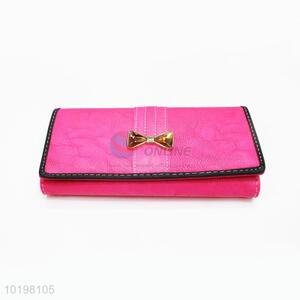 Exquisite Rose Red Rectangular Purse/Wallet for Daily Use