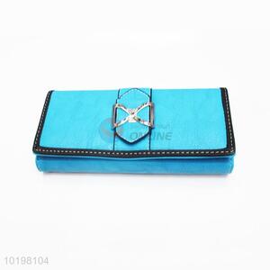 Ornamental Blue Rectangular Purse/Wallet for Daily Use