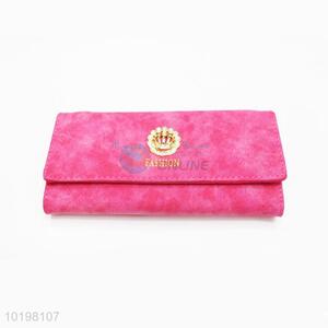 Professional Rose Red Rectangular Purse/Wallet for Daily Use