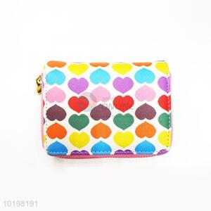 Factory Direct Heart Printed PU Purse/Wallet for Daily Use