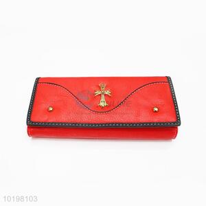 Decorative Red Rectangular Purse/Wallet for Daily Use