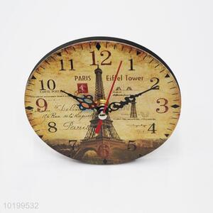 Low price wooden round vertical clock <em>desk</em> clock