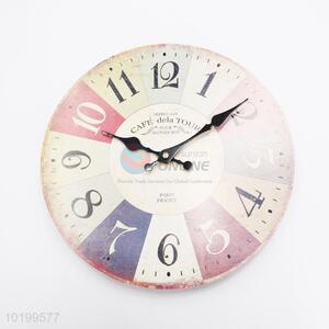 Popular design large wooden quartz wall clock