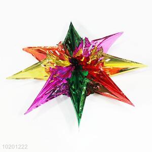 Fashion Style Christmas Decor PET Pendant in Eight-pointed Star Shape