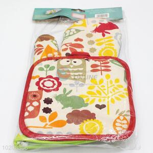 New design 2 pieces oven gloves with pad