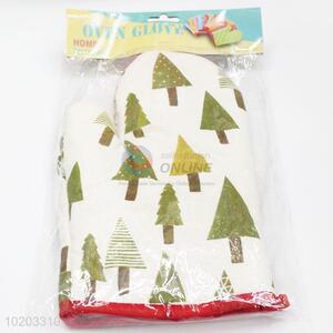 Household tree printed safety gloves/oven mitt