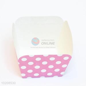 Pink Color Dot Pattern Paper Cake Cup