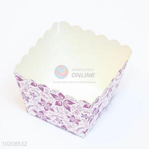 Purple Flower Disposable Cheese Cake Paper Cup