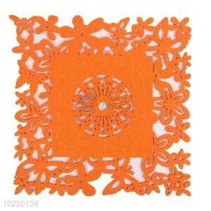 Square orange felt table cloth/insulation placemat