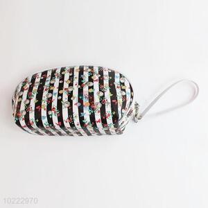 Striped PVC Zipper Pouch <em>Cosmetic</em> <em>Bag</em>