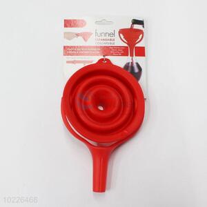 Hot sale food grade silicone red wine folding funnel