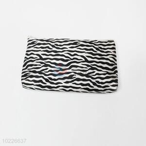 Beauty zebra-stripe pvc leather zipper <em>cosmetic</em> <em>bag</em>