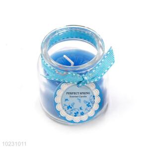 Fashion Flower Design Scented Candles With Glass Jar