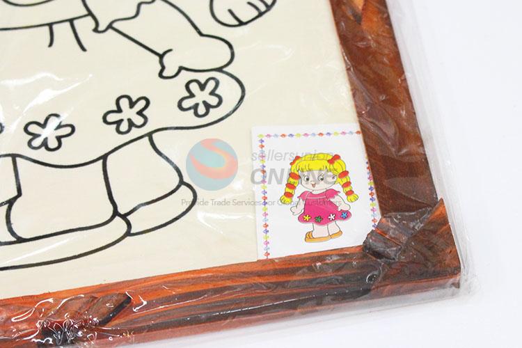 China factory price cute wooden-frame mud painting