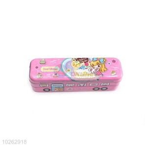 Promotional Wholesale Pink Iron Pencil Box for Student